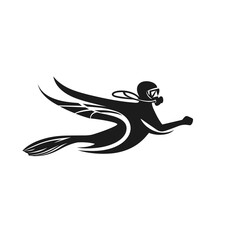  minimal vector logo design for a scuba diving club
