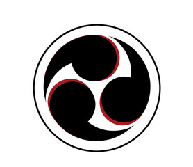 伝統的な三つ巴のシンボル｜和風デザインの紋様イラスト