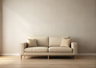 Minimalist Sofa Interior Design, Empty Wall Art Mockup, Single Seat Armchair, Modern Home Decor, Living Room Photography