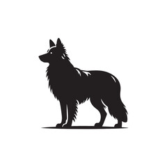 Basque Shepherd Dog Silhouette Vector – Distinct, strong, and agile canine outline, perfect for pet-themed designs, digital art, breed-specific projects, merchandise, and creative endeavors.
