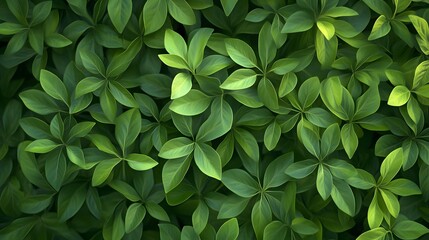 Obraz premium Dense foliage pattern of vibrant green leaves.
