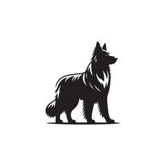 Basque Shepherd Dog Silhouette Vector – Distinct, strong, and agile canine outline, perfect for pet-themed designs, digital art, breed-specific projects, merchandise, and creative endeavors.
