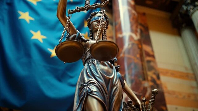 Themis, goddess of justice, cinematic shot