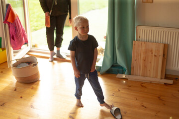 A child with autism engages in a calm and focused moment, reflecting the unique ways neurodivergent...