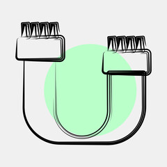 Icon sata. Computer components elements. Icon in color spot style.
