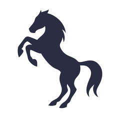 トライバルスタイルの黒い馬 / Tribal black rearing horse illustration