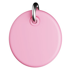 Pink Sale Tag Front View 3D Icon