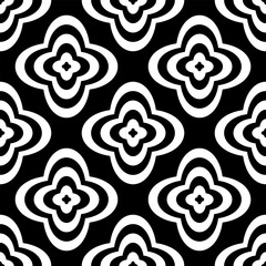 Black and white floral seamless pattern