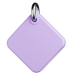 Purple Sale Tag Front View 3D Icon