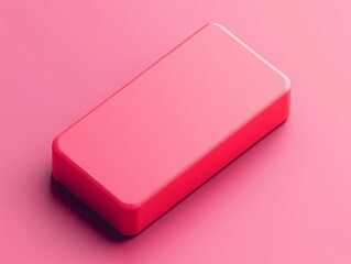 Bright Pink Eraser on Soft Pink Background with Minimalist Style