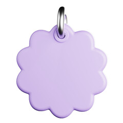 Purple Sale Tag Front View 3D Icon