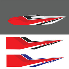  sticker vector design background template motor boat