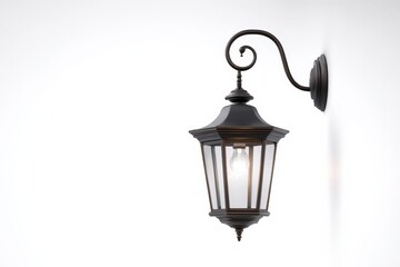 Elegant dark bronze wall-mounted lantern with clear glass panels, casting a warm glow. Perfect for adding a touch of classic style to any exterior.