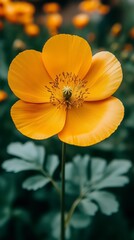 Vibrant Yellow Poppy Flower Close-Up Nature's Golden Bloom