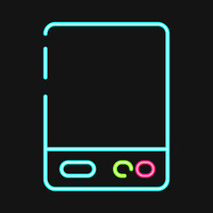 Icon external hard drive. Computer components elements. Icon in neon style.