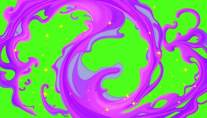 Obraz premium Looping Swirling Purple Smoke Animation Isolated on Green Screen for VFX Movie Game Element Fantasy