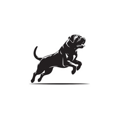Obraz premium Boerboel Dog Silhouette Vector – Strong, protective, and loyal canine outline, ideal for breed-specific designs, digital art, merchandise, T-shirts, pet-themed projects, and creative endeavors. 
