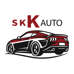 SK Auto Logo Design &ndash; Bold and Sleek Automotive Initial Logo Template