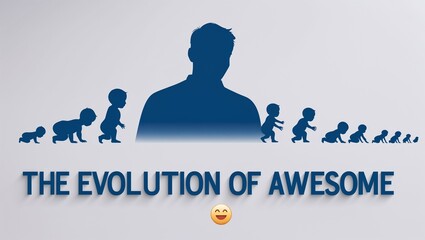 Funny Baby Evolution Silhouette for Father's Day 2025: Growth and Development Journey with Inspirational Awesome Theme