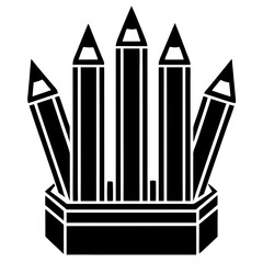 black and white pencil set vector