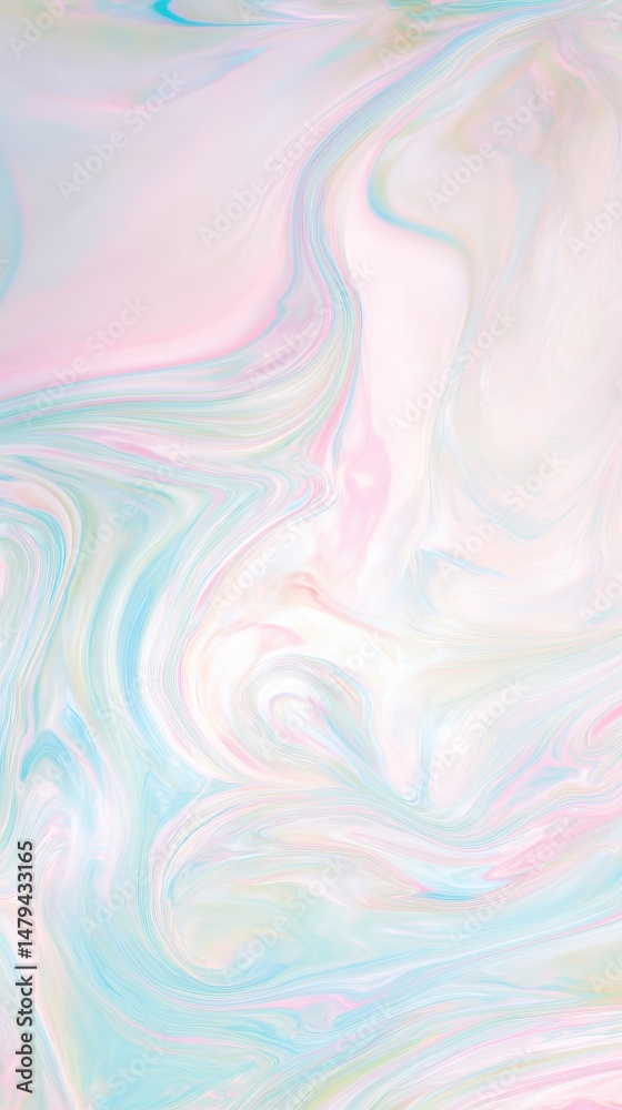 Poster soft pastel fluid color abstract background with swirling patterns and gentle tones for creative pro
