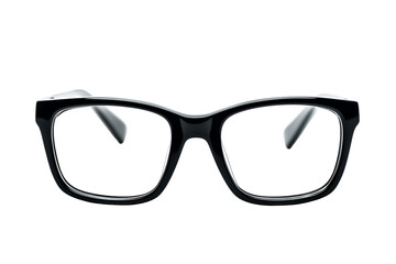 Fototapeta premium Black Framed Eye Glasses Isolated on White or Transparent Background Fashion Accessory