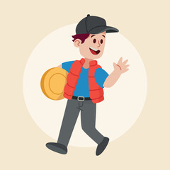 Flat Vector Courier Illustration