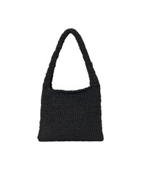 A Stylish black woven tote bag with a thick handle, transparent background, fashion purse handbag , Fashionable stylish Shoulder Bag mockup, black leather woman's bag