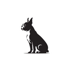 Boston Terrier Dog Silhouette – A charming and energetic canine outline, perfect for digital art, merchandise, T-shirts, dog breed designs, and pet-themed creative projects.

