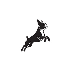 Boston Terrier Dog Silhouette – A charming and energetic canine outline, perfect for digital art, merchandise, T-shirts, dog breed designs, and pet-themed creative projects.

