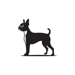 Boston Terrier Dog Silhouette – A charming and energetic canine outline, perfect for digital art, merchandise, T-shirts, dog breed designs, and pet-themed creative projects.
