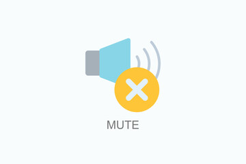 Mute Icon Or Logo Isolated Vector Illustration