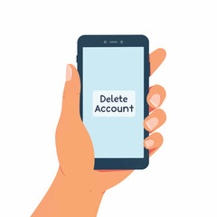 Woman deleting social media account on smartphone, digital detox