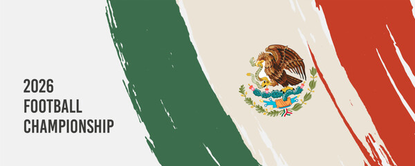 Mexico flag with grunge brush stroke concept