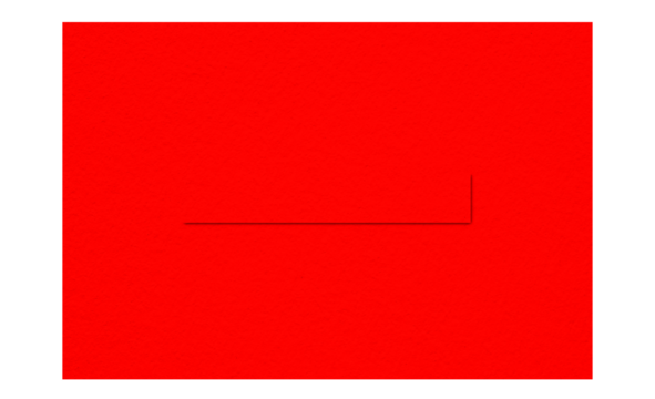 Red paper shadow line on transparent background isolated