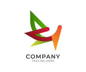 Abstract Colorful Geometric Logo Design 