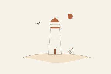 Lighthouse illustration with minimalistic design