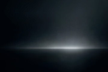 Black horizon with sharp linear silver light beam