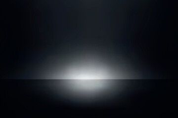 Minimal spotlight over deep black stage background