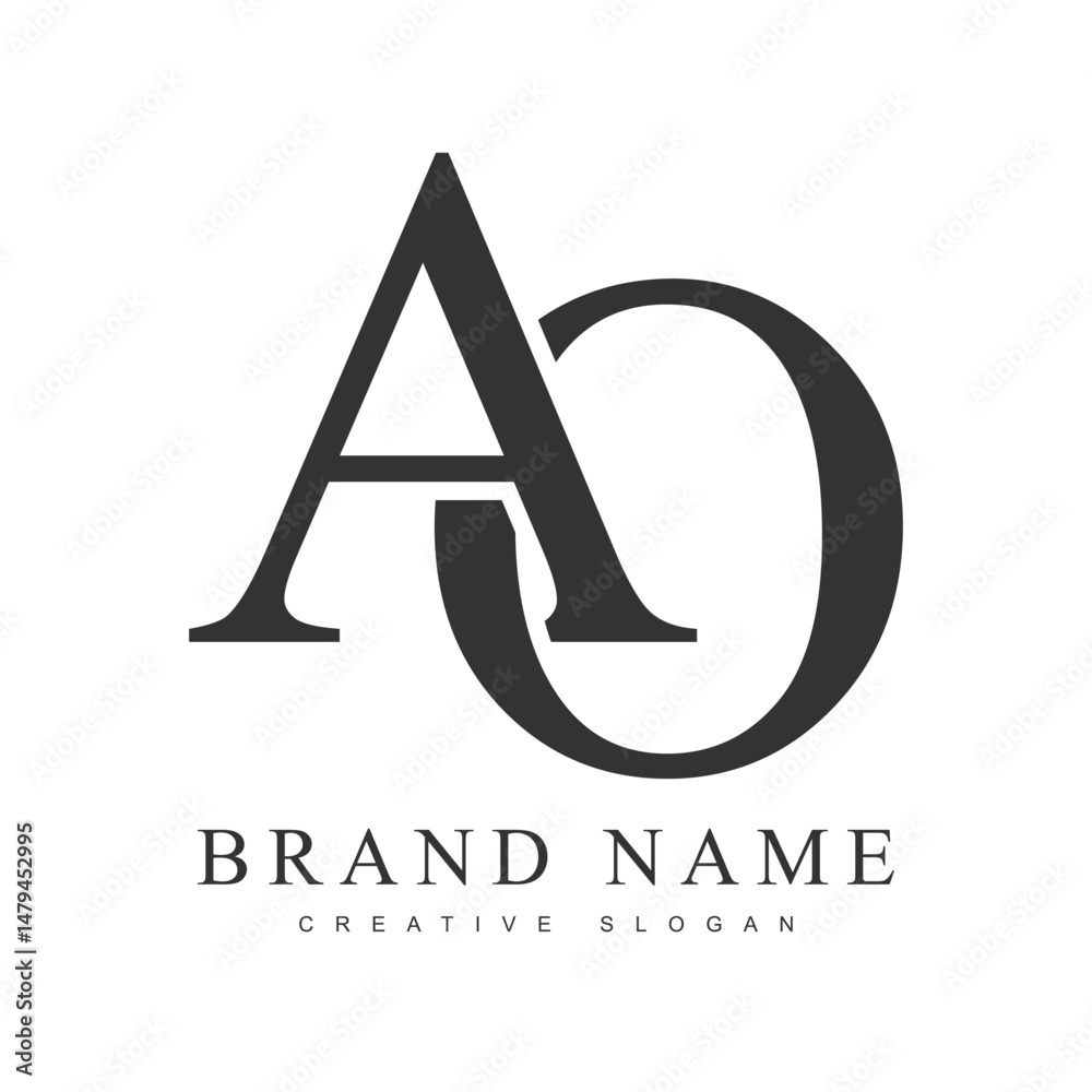 Fototapete ao trendy logotype template. initial letter a and o classic font style. creative logo for company na
