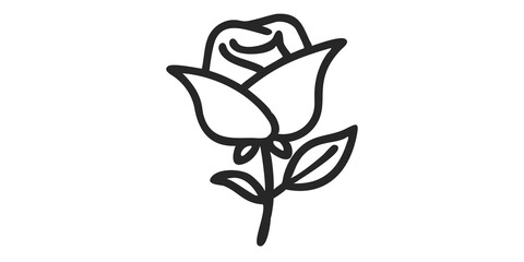 Rose Bloom Illustration, Elegant Flower Art, Vibrant Rose Blossom Design