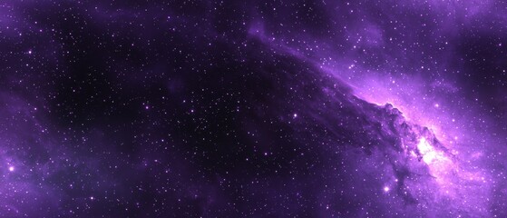 A stunning purple nebula with stars twinkling in the depths of outer space imagery