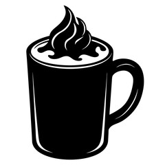 Hot chocolate silhouette vector illustration 