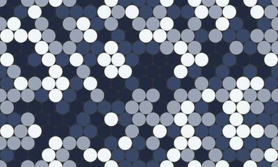 Abstract seamless pattern of overlapping circles in shades of blue and white.  Perfect for backgrounds, textures, website design, and modern presentations.  Evokes a sense of connectivity and flow.