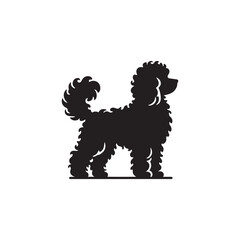 Cavapoo Dog Silhouette – A charming and playful outline of the Cavapoo breed, perfect for digital artwork, pet-themed designs, merchandise, and canine-related creations.
