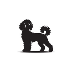 Cavapoo Dog Silhouette – A charming and playful outline of the Cavapoo breed, perfect for digital artwork, pet-themed designs, merchandise, and canine-related creations.
