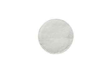 Single white cotton pad on transparent background for cosmetic use
