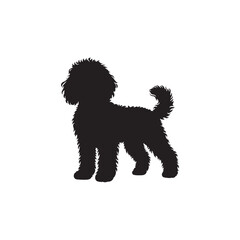 Cavapoo Dog Silhouette – A charming and playful outline of the Cavapoo breed, perfect for digital artwork, pet-themed designs, merchandise, and canine-related creations.
