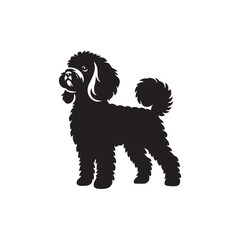Cavapoo Dog Silhouette – A charming and playful outline of the Cavapoo breed, perfect for digital artwork, pet-themed designs, merchandise, and canine-related creations.

