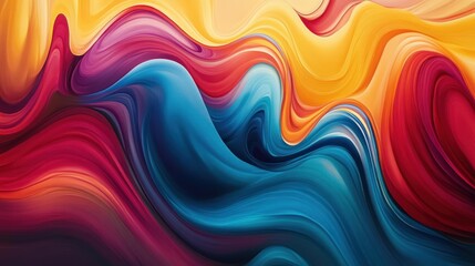 Fototapeta premium Dynamic flow of vibrant hues abstract background with wave patterns